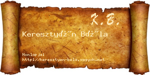 Keresztyén Béla névjegykártya